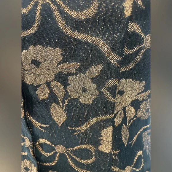 1980s Gunne Sax Strapless Black And Gold Prom Dress - Picture 8 of 16